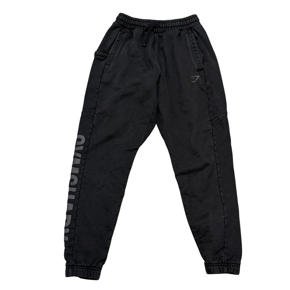 Gymshark Mens Black Cotton Fleece Joggers XS Tapered Sweatpants A6A6B-BB2J